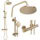 Rea Sanitary ZESTAW NATRYSKOWY Z TERMOSTATEM Rea PAROT Złoty Szczotkowany