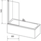 Bath screen PVS1-80 bright alu + glass Transparent, изображение 2