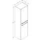 Vannas istabas augstais skapis Kame SOFT 160x45cm, TU/45-2/D01-SFT, 2 image