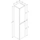 Vannas istabas augstais skapis Kame LOFT 166x35cm, TU/35-2/D18-LFT, 2 image