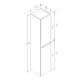 Vannas istabas augstais skapis Kame LOFT 166x35cm, TU/35-2/D02-LFT, 2 image