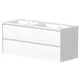 Vannas istabas skapītis Kame MOON ar dubulto izlietni Elide 121cm, balts matēts