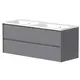 Vannas istabas skapītis Kame MOON ar dubulto izlietni Elide 121cm, pelēks matēts