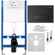 Rea Sanitary Stelaż zestaw podtynkowy ST do mis WC z przyciskiem H Black