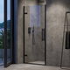 Shower door COSD1-90 black+glass Transparent