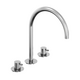 ES 018.00CR Washbasin 3-hole tap 270 mm, without pop up, chrome