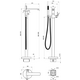 FL 080.20BL.RB07A Floor bathtub water mixer with set, black, 3 image