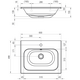 Washbasin Chrome 600 Slim white with holes, 2 image