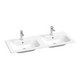 Doublewashbasin Chrome 1200 Slim white with holes