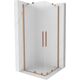 Mexen Velar Duo kabina prysznicowa rozsuwana 80 x 80 cm, szron, miedź szczotkowana - 871-080-080-32-65