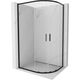 Mexen Exo kabina prysznicowa półokrągła asymetryczna rozsuwana 120 x 90 cm, transparent, czarna - 8132-120-090-70-00