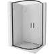 Mexen Exo kabina prysznicowa półokrągła asymetryczna rozsuwana 90 x 80 cm, transparent, czarna - 8132-090-080-70-00