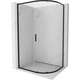 Mexen Exo kabina prysznicowa półokrągła asymetryczna rozsuwana 100 x 90 cm, transparent, czarna - 8131-100-090-70-00