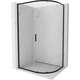 Mexen Exo kabina prysznicowa półokrągła asymetryczna rozsuwana 120 x 90 cm, transparent, czarna - 8131-120-090-70-00