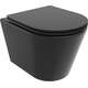 Mexen Rico miska wc Rimless Tornado z deską wolnoopadającą slim, duroplast, czarna mat - 30721085T