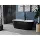 Mexen Luna wanna wolnostojąca 180 x 80 cm, biała/czarna, przelew czarny - 52031808075-70, изображение 2