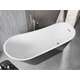 Mexen Alta wanna wolnostojąca 170 x 75 cm, biała/czarna, przelew chrom - 52141707575-01, изображение 3