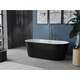 Mexen Luna wanna wolnostojąca 170 x 80 cm, biała/czarna, przelew gun metal - 52031708075-95, изображение 2