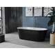 Mexen Luna wanna wolnostojąca 150 x 75 cm, biała/czarna, przelew gun gray szczotkowany - 52031507575-66, изображение 2