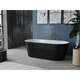 Mexen Luna wanna wolnostojąca 170 x 80 cm, biała/czarna, przelew nikiel szczotkowany - 52031708075-97, изображение 2