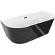 Mexen Oval wanna wolnostojąca przyścienna 150 x 75 cm, biała/czarna, przelew czarny - 52671507575-70