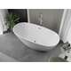 Mexen Eris wanna wolnostojąca 155 x 80 cm, biała, przelew chrom - 53441558000-01, изображение 3