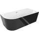 Mexen Mia wanna wolnostojąca narożna prawa 180 x 80 cm, biała/czarna, przelew nikiel szczotkowany - 52691808075P-97