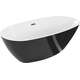 Mexen Eris wanna wolnostojąca 180 x 80 cm, biała/czarna, przelew gun gray szczotkowany - 53441808075-66