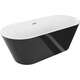 Mexen Flavia wanna wolnostojąca 170 x 75 cm, biała/czarna, przelew złoty szczotkowany - 54031708075-55