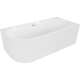 Mexen Gia wanna wolnostojąca narożna ryflowana prawa 150 x 75 cm, biała połysk, przelew nikiel szczotkowany - 52701507500P-97