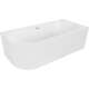Mexen Gia wanna wolnostojąca narożna ryflowana prawa 150 x 75 cm, biała mat, przelew nikiel szczotkowany - 52701507501P-97