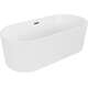 Mexen Paola wanna wolnostojąca ryflowana 150 x 75 cm, biała mat, przelew gun metal - 52721507501-95