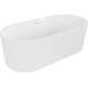 Mexen Paola wanna wolnostojąca ryflowana 150 x 75 cm, biała połysk, przelew biały - 52721507500-20