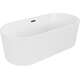Mexen Paola wanna wolnostojąca ryflowana 150 x 75 cm, biała mat, przelew czarny - 52721507501-70