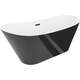 Mexen Dora wanna wolnostojąca 160 x 75 cm, biała/czarna, przelew czarny - 52071607575-70