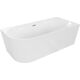 Mexen Mia wanna wolnostojąca narożna prawa 140 x 75 cm, biała, przelew nikiel szczotkowany - 52691407500P-97