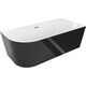 Mexen Mia wanna wolnostojąca narożna prawa 140 x 75 cm, biała/czarna, przelew złoty - 52691407575P-50