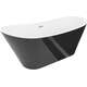 Mexen Dora wanna wolnostojąca 170 x 75 cm, biała/czarna, przelew nikiel szczotkowany - 52071707575-97