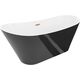 Mexen Dora wanna wolnostojąca 150 x 75 cm, biała/czarna, przelew miedź szczotkowana - 52071507575-65