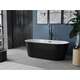 Mexen Luna wanna wolnostojąca 140 x 75 cm, biała/czarna, przelew czarny - 52031407575-70, изображение 2
