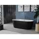 Mexen Luna wanna wolnostojąca 140 x 75 cm, biała/czarna, przelew chrom - 52031407575-01, изображение 2