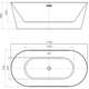 Mexen Luna Slim wanna wolnostojąca 170 x 75 cm, biała, przelew gun metal - 52041707500-95, 3 image