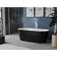 Mexen Luna wanna wolnostojąca 140 x 75 cm, biała/czarna, przelew biały - 52031407575-20, изображение 2