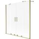 Mexen Velar Duo parawan nawannowy 2-skrzydłowy rozsuwany 150 x 150 cm, szron, złoty szczotkowany - 896-150-000-32-55