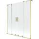 Mexen Velar L Duo parawan nawannowy 2-skrzydłowy rozsuwany 160 x 150 cm, transparent, złoty szczotkowany - 896-160-003-02-55