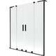 Mexen Velar L Duo parawan nawannowy 2-skrzydłowy rozsuwany 160 x 150 cm, transparent, czarny - 896-160-003-02-70