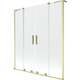 Mexen Velar L Duo parawan nawannowy 2-skrzydłowy rozsuwany 150 x 150 cm, transparent, złoty szczotkowany - 896-150-003-02-55