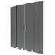 Mexen Velar L Duo parawan nawannowy 2-skrzydłowy rozsuwany 160 x 150 cm, grafit, biały - 896-160-003-42-20