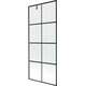 Mexen Next parawan nawannowy 1-skrzydłowy 80 x 150 cm, czarny wzór, gun gray szczotkowany - 895-080-000-00-77-66