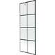 Mexen Next parawan nawannowy 1-skrzydłowy 70 x 150 cm, czarny wzór, nikiel szczotkowany - 895-070-000-00-77-97